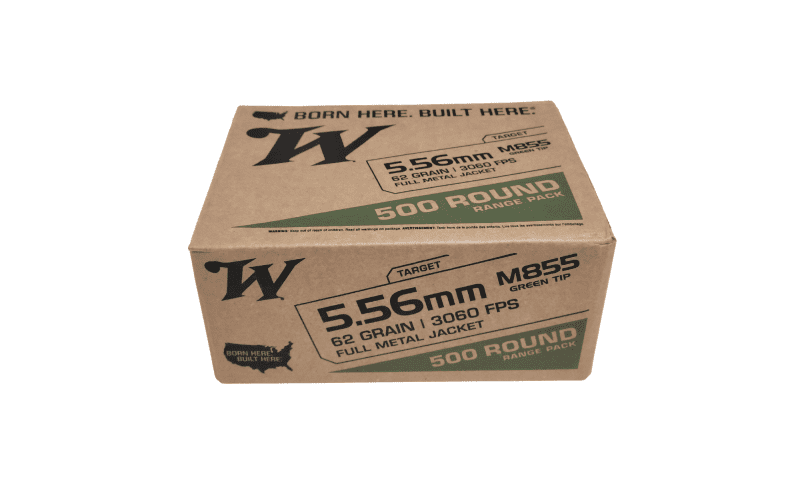 Winchester 5.56x45mm NATO Half Case 62 Grain Green Tip M855